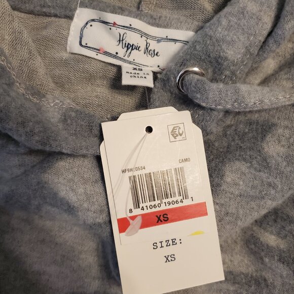 Hippie Rose Juniors Grey Camo Cozy Hoodie XS - Picture 8 of 10